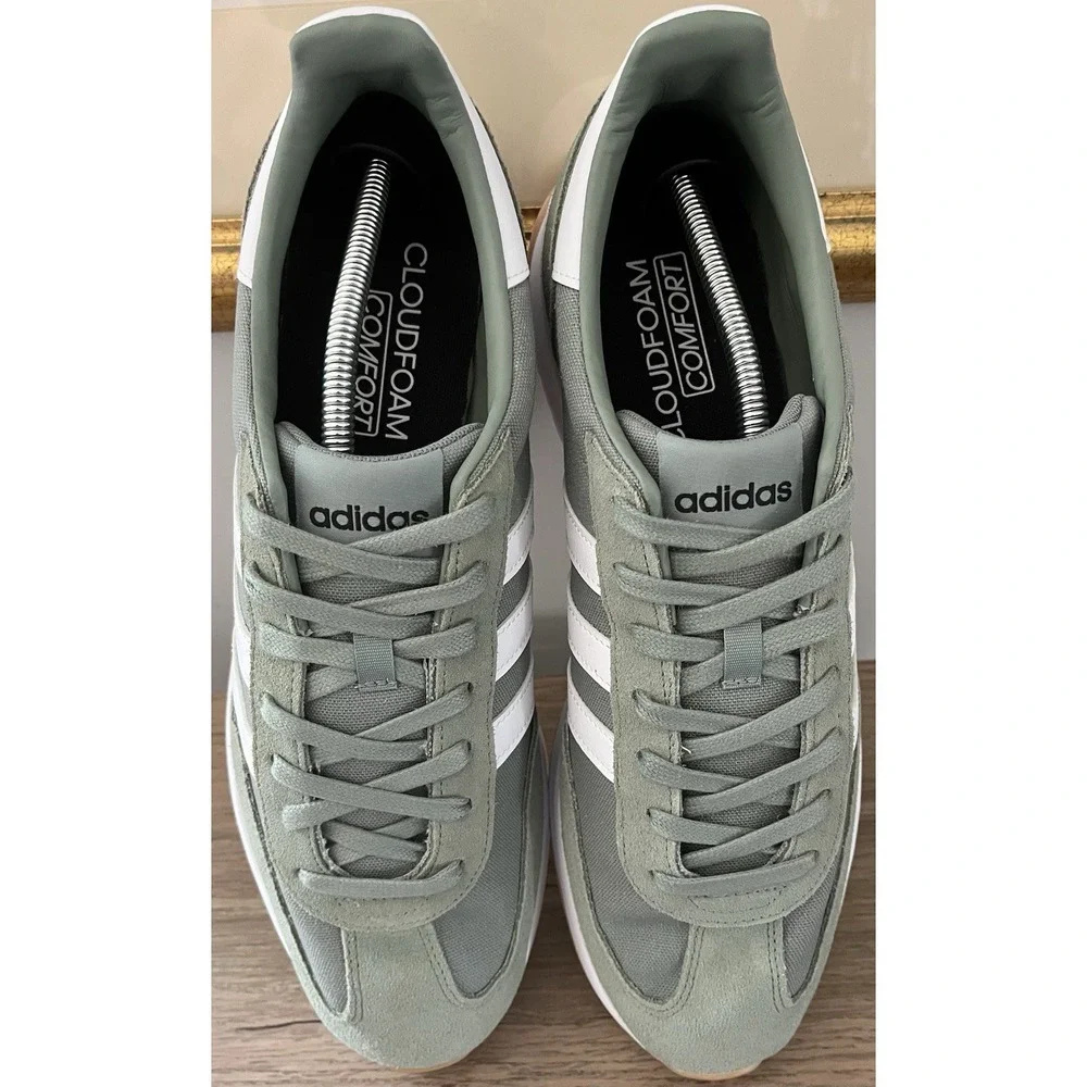 adidas Run 70S 2.0 Running Mens 13 Silver Green Sneakers Casual Shoes M1